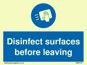MH6187: Disinfect surfaces before leaving