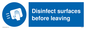 MH6187: Disinfect surfaces before leaving