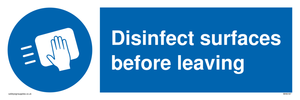 MH6187: Disinfect surfaces before leaving