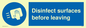 MH6187: Disinfect surfaces before leaving