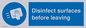 MH6187: Disinfect surfaces before leaving
