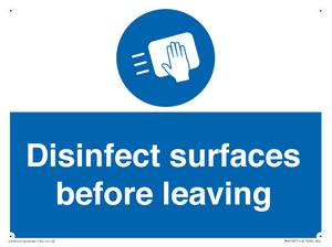 MH6187: Disinfect surfaces before leaving