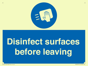 MH6187: Disinfect surfaces before leaving
