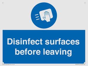 MH6187: Disinfect surfaces before leaving