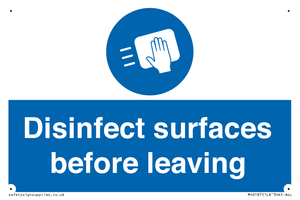 MH6187: Disinfect surfaces before leaving