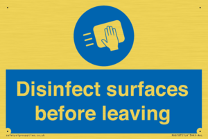 MH6187: Disinfect surfaces before leaving