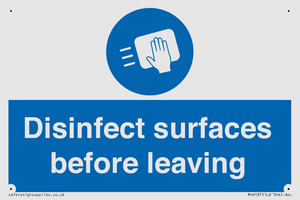 MH6187: Disinfect surfaces before leaving