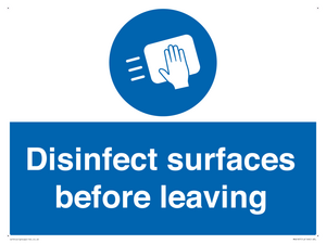 MH6187: Disinfect surfaces before leaving