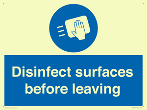 MH6187: Disinfect surfaces before leaving