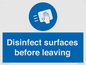 MH6187: Disinfect surfaces before leaving