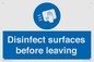 MH6187: Disinfect surfaces before leaving