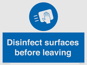 MH6187: Disinfect surfaces before leaving