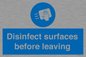 MH6187: Disinfect surfaces before leaving