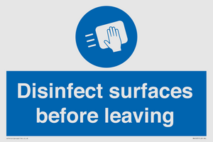 MH6187: Disinfect surfaces before leaving