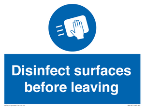 MH6187: Disinfect surfaces before leaving
