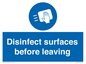 MH6187: Disinfect surfaces before leaving