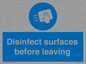 MH6187: Disinfect surfaces before leaving