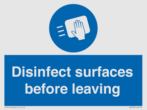 MH6187: Disinfect surfaces before leaving