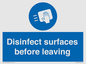MH6187: Disinfect surfaces before leaving