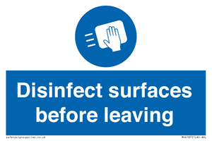 MH6187: Disinfect surfaces before leaving