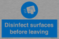 MH6187: Disinfect surfaces before leaving