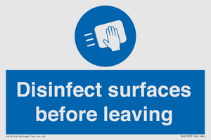 MH6187: Disinfect surfaces before leaving