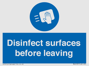 MH6187: Disinfect surfaces before leaving