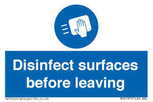 MH6187: Disinfect surfaces before leaving