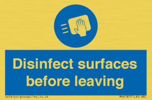 MH6187: Disinfect surfaces before leaving
