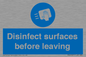 MH6187: Disinfect surfaces before leaving