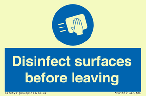 MH6187: Disinfect surfaces before leaving