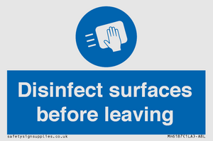 MH6187: Disinfect surfaces before leaving