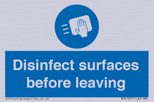 MH6187: Disinfect surfaces before leaving
