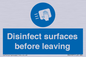 MH6187: Disinfect surfaces before leaving