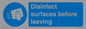 MH6187: Disinfect surfaces before leaving