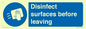 MH6187: Disinfect surfaces before leaving