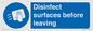 MH6187: Disinfect surfaces before leaving