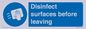 MH6187: Disinfect surfaces before leaving