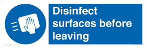 MH6187: Disinfect surfaces before leaving