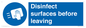 MH6187: Disinfect surfaces before leaving