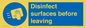 MH6187: Disinfect surfaces before leaving