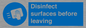 MH6187: Disinfect surfaces before leaving