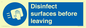 MH6187: Disinfect surfaces before leaving