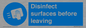 MH6187: Disinfect surfaces before leaving