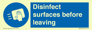 MH6187: Disinfect surfaces before leaving