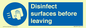 MH6187: Disinfect surfaces before leaving