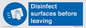 MH6187: Disinfect surfaces before leaving