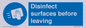 MH6187: Disinfect surfaces before leaving