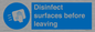 MH6187: Disinfect surfaces before leaving