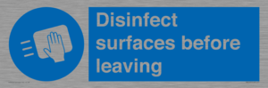 MH6187: Disinfect surfaces before leaving